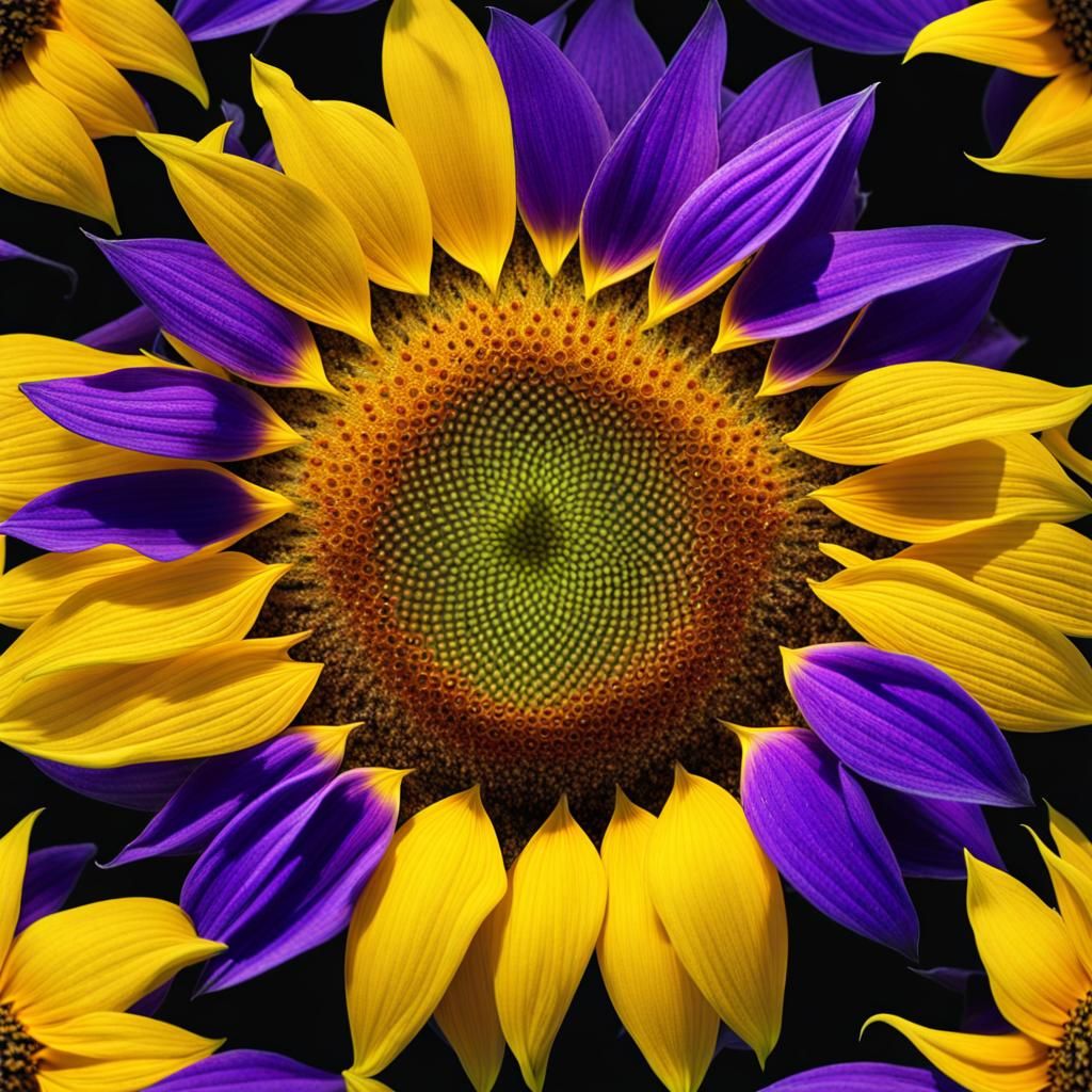 Bee's View: Sunflower with Ultraviolet Patterns