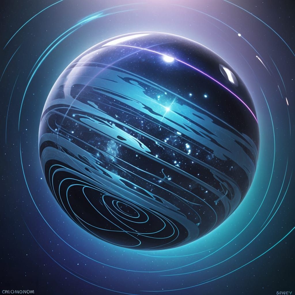 Surreal Cosmic Orb in Mid-Flight