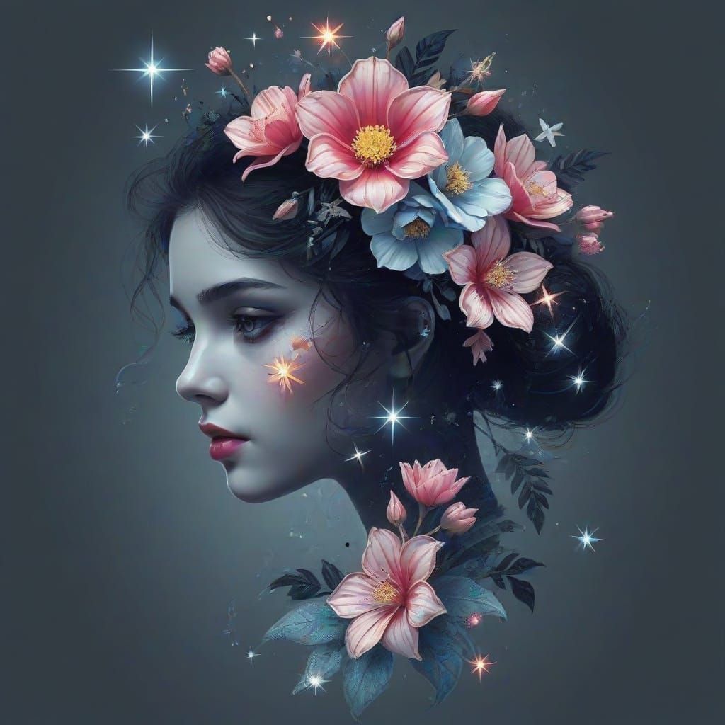 A Delicate Floral Bouquet in Watercolor Style