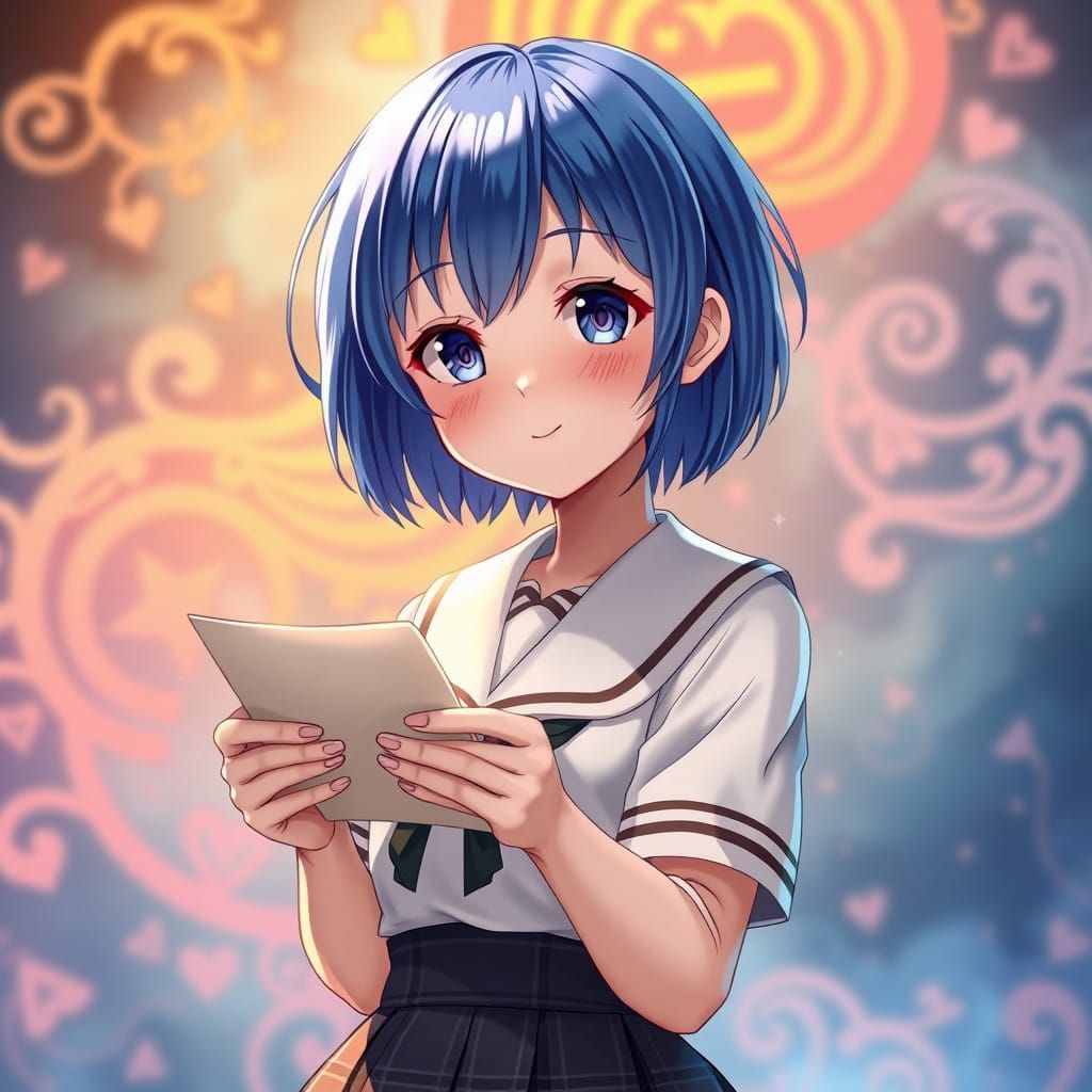 Delicate Schoolgirl's Love Letter Moment