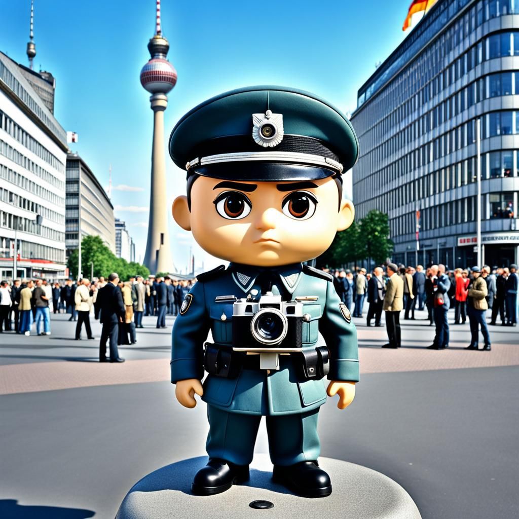 Chibi Stasi Officer Observes Alexanderplatz, 1981