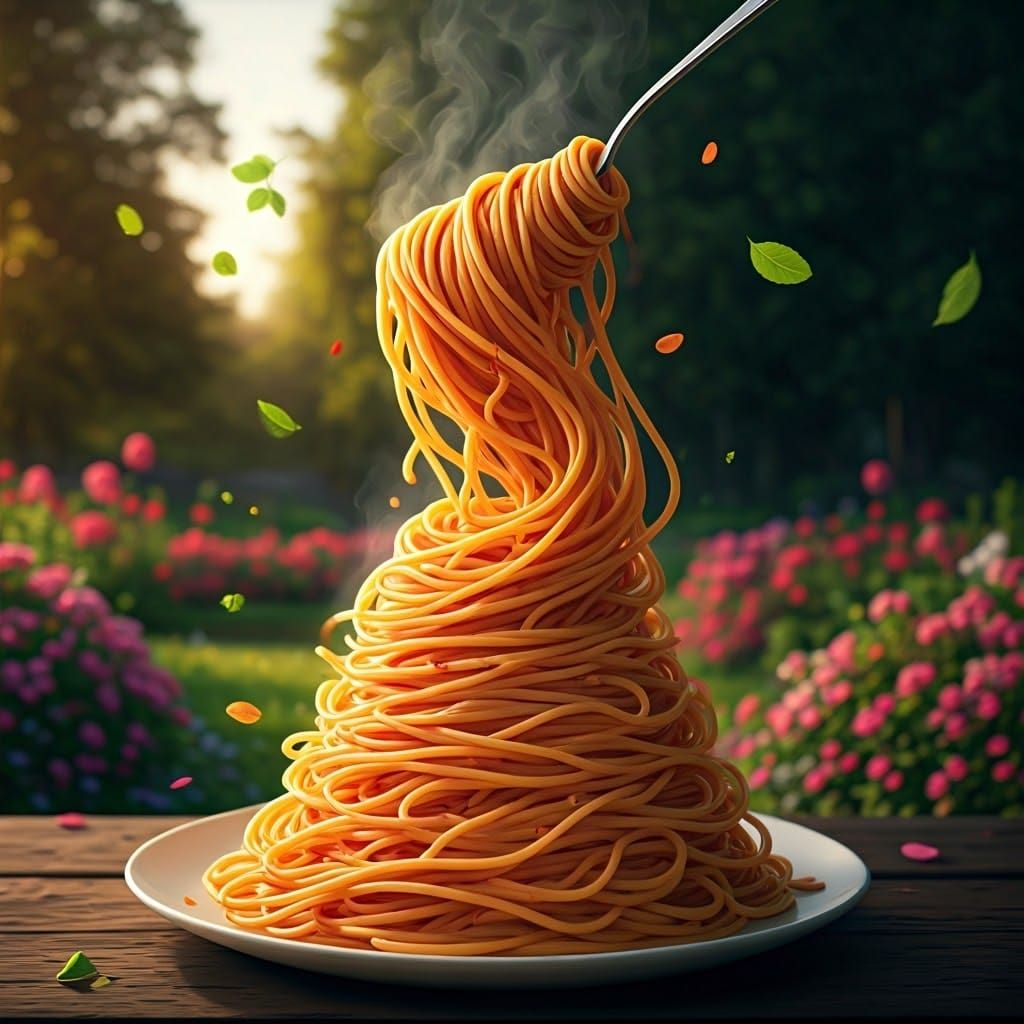 Majestic Spaghetti Swirl in Golden Park Light