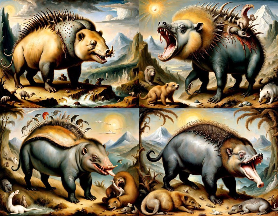 Horrific Mutant Creature in Lush, Romantic Landscape