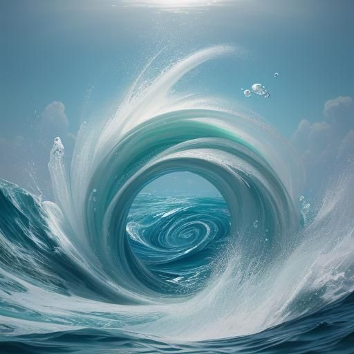 Glowing Swirling Foam: AI Generated Water Art