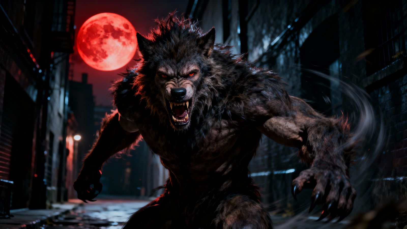 Werewolf Transformation Under Blood Moon