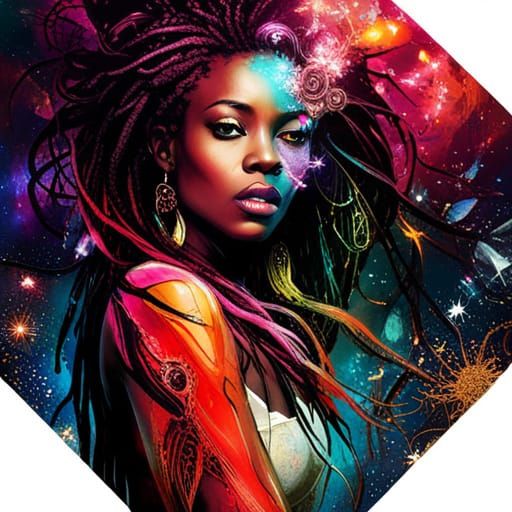 Enchanted Fey Woman with Luminous Sparkles