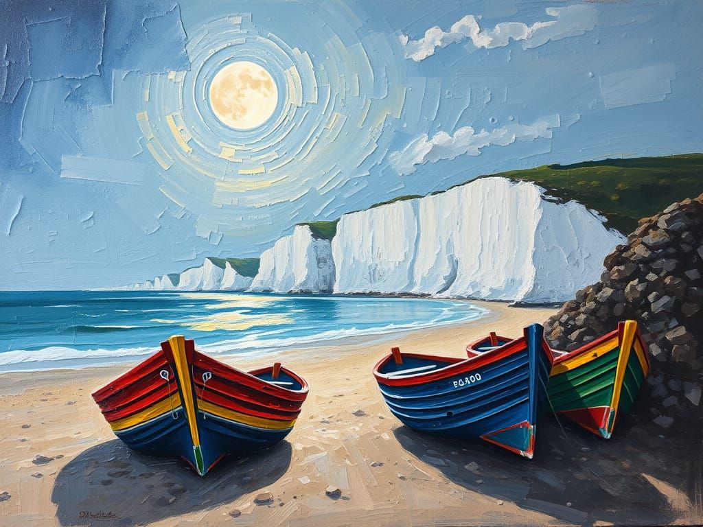 White Cliffs of Dover: Impasto Oil Painting