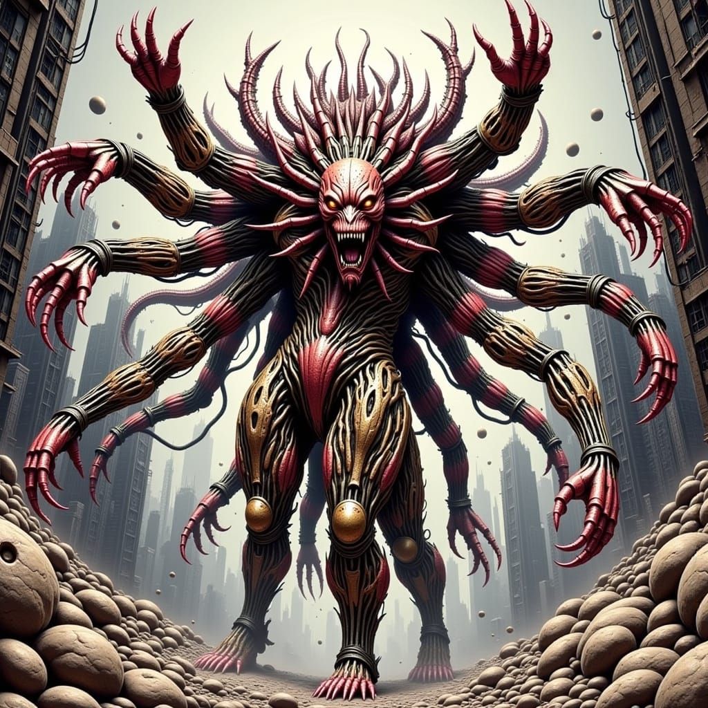 Cyberpunk Goddess of Chaos Unleashes Terror in Corroded Meta...