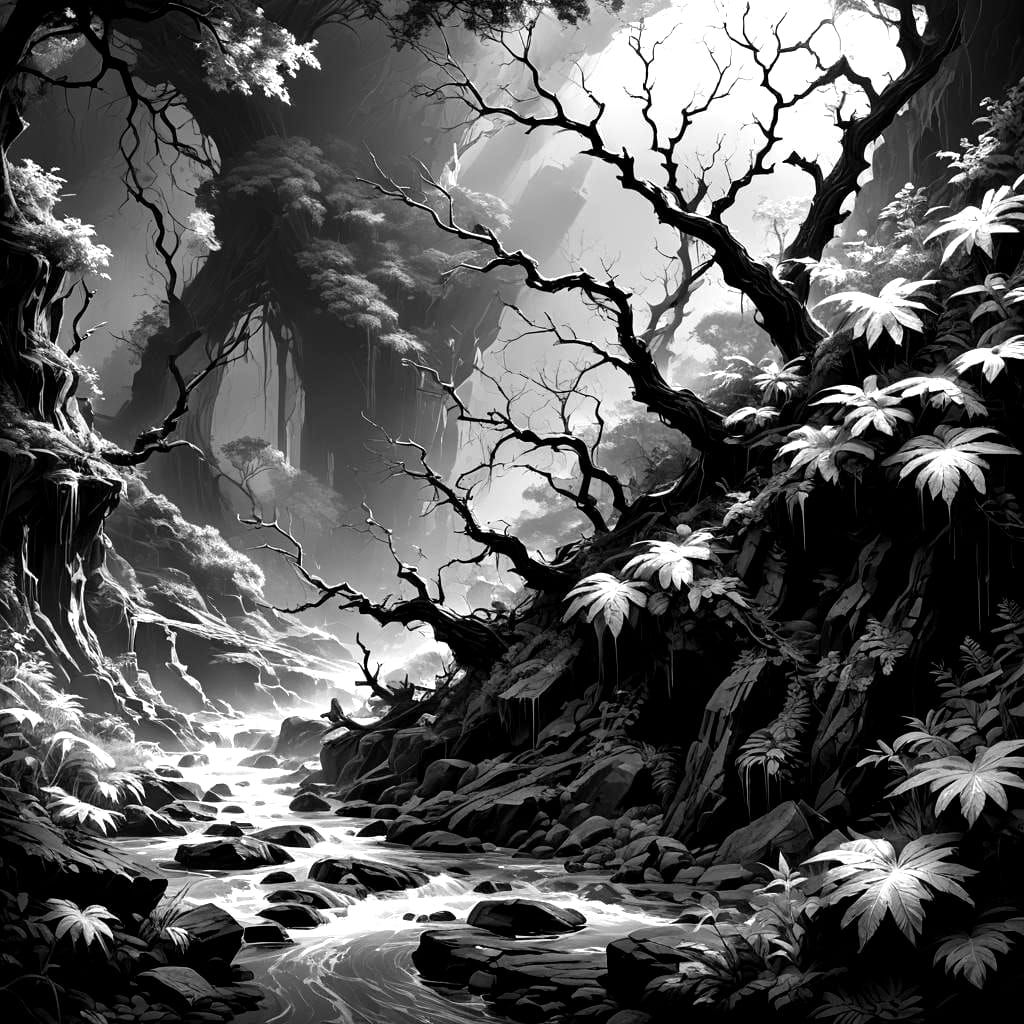 Monochrome Art Exploring Light and Shadow in Matte Style