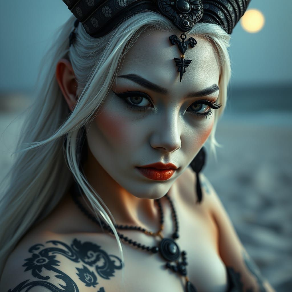 Chinese She-Devil Portrait on Beach