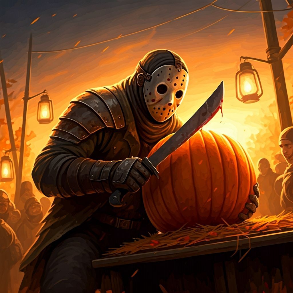 Jason Carves Pumpkin at Harvest Festival