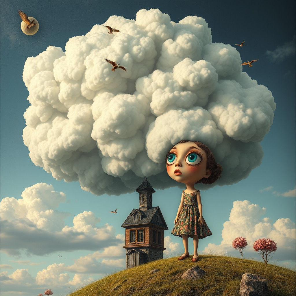 Pop-Surrealist Cloudy Sky in Visionary Style