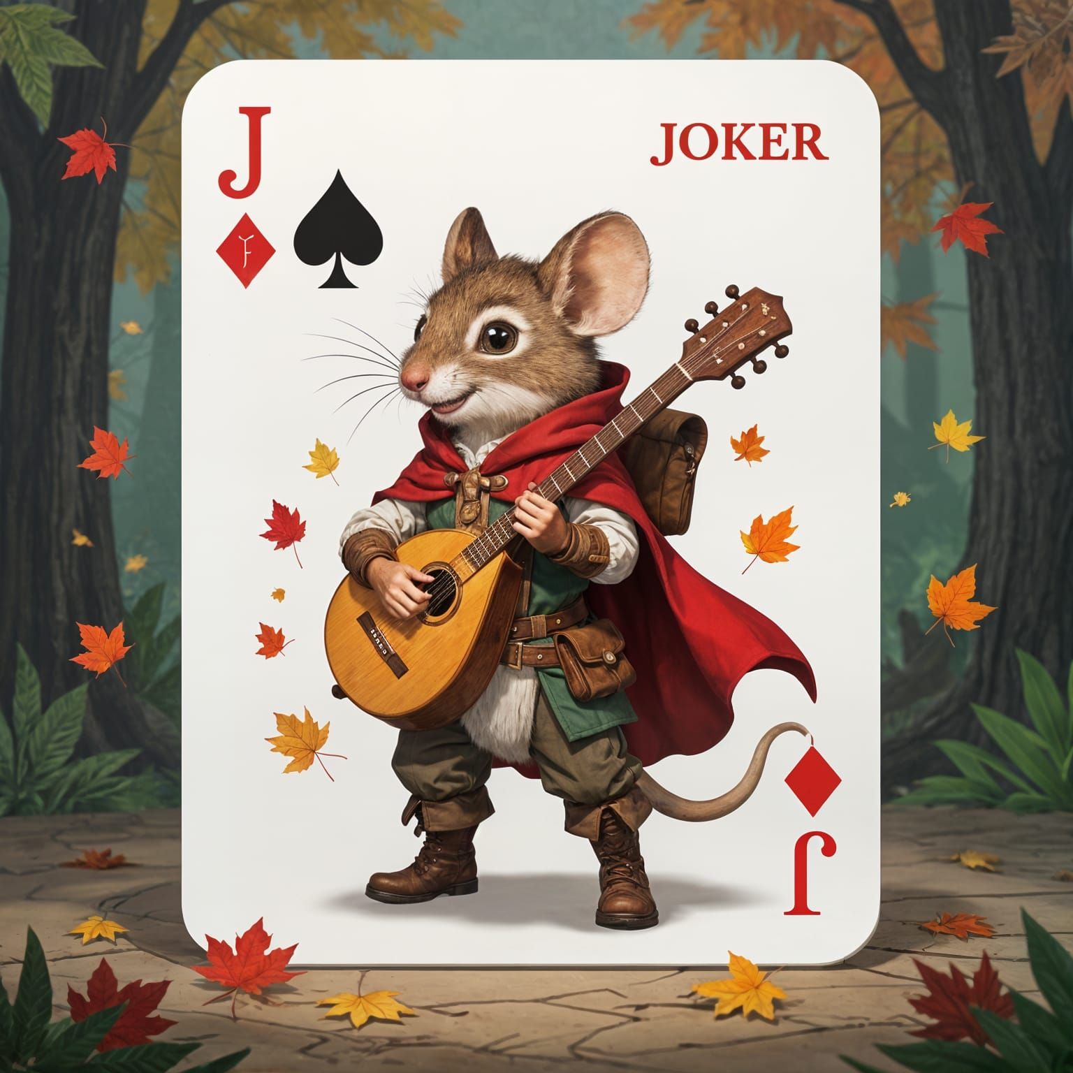 Finn the Mouse as a Joker Playing Card