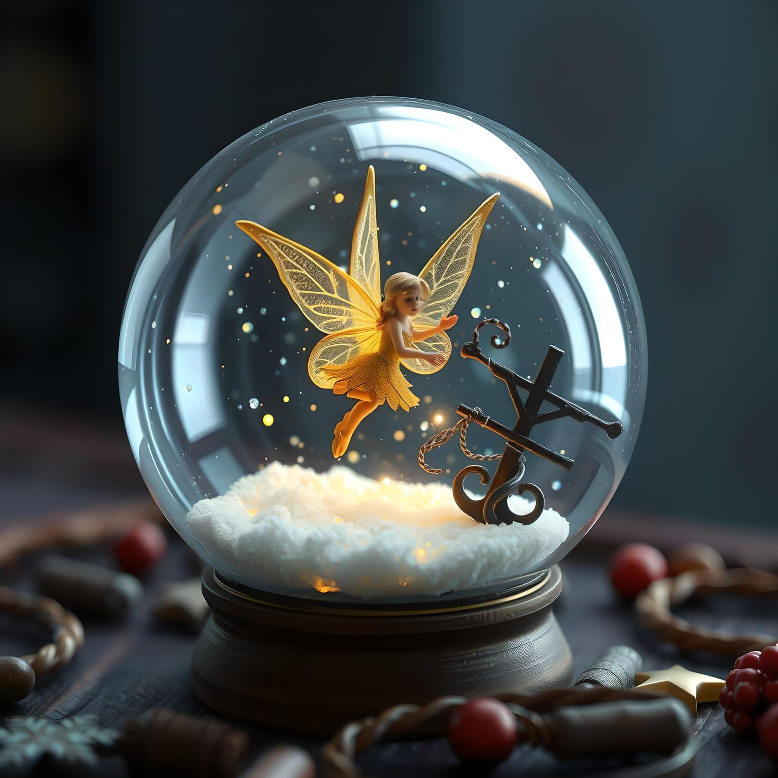 Fairy Trapped Inside a Snow Globe
