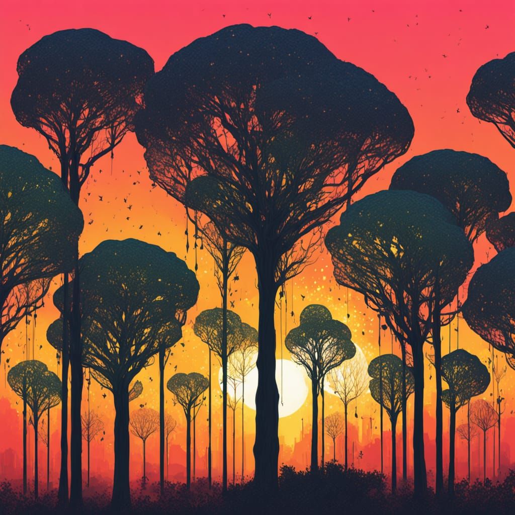 Cosmic Trees Contemplate Humanity's Digital Afterlife