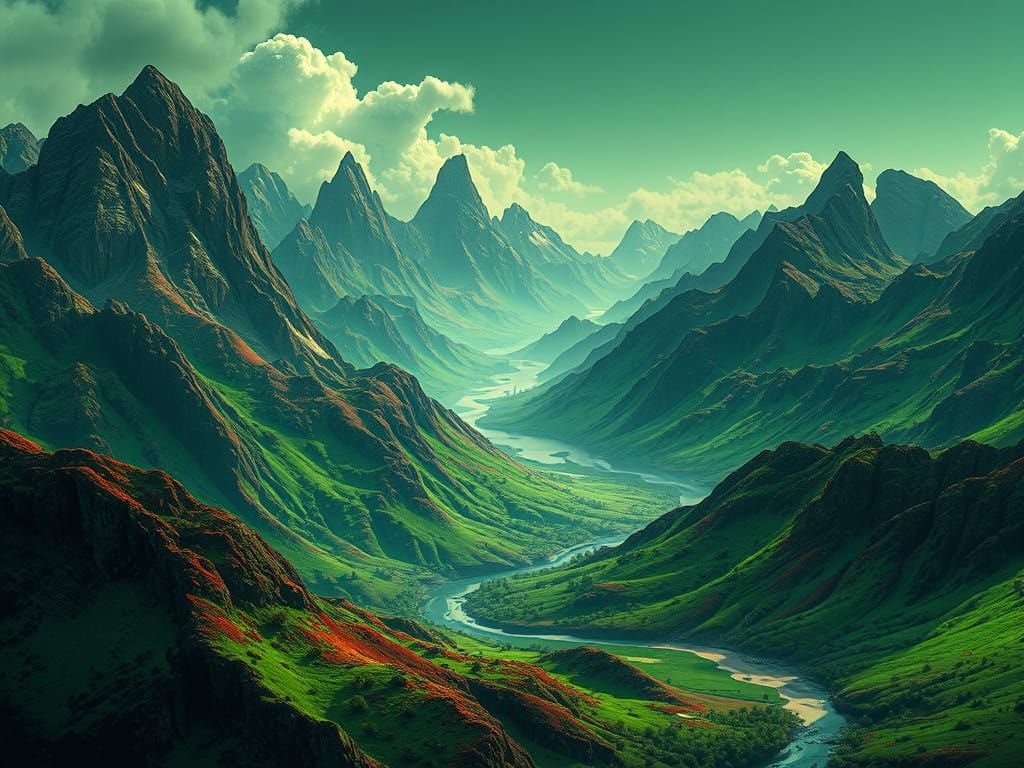 Abstract Landscape Matte Painting in High Definition