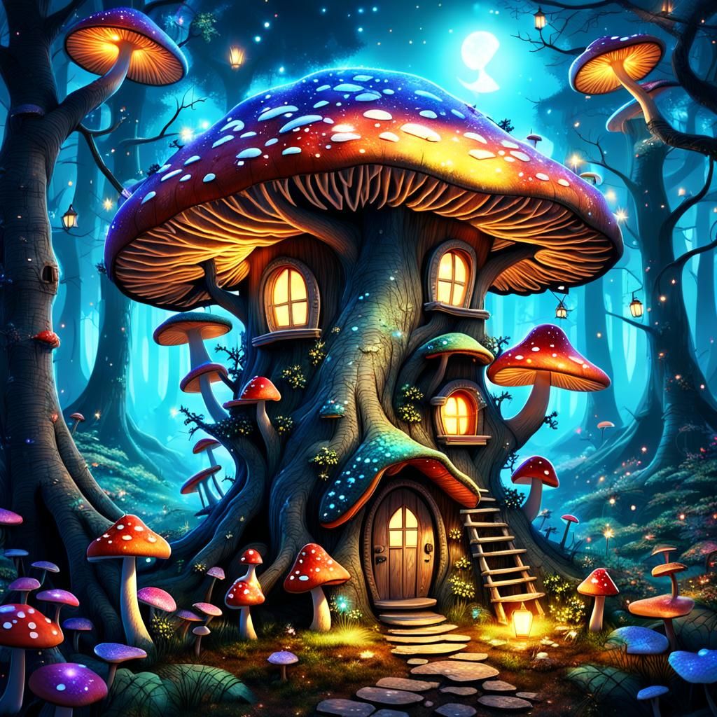 a mushroom hut