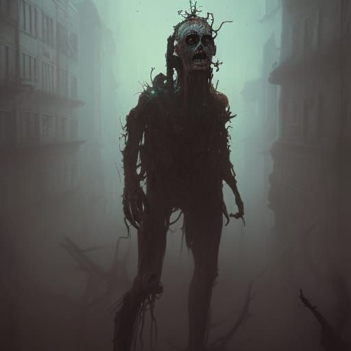 Zombie Concept Art in Dark Fantasy Style