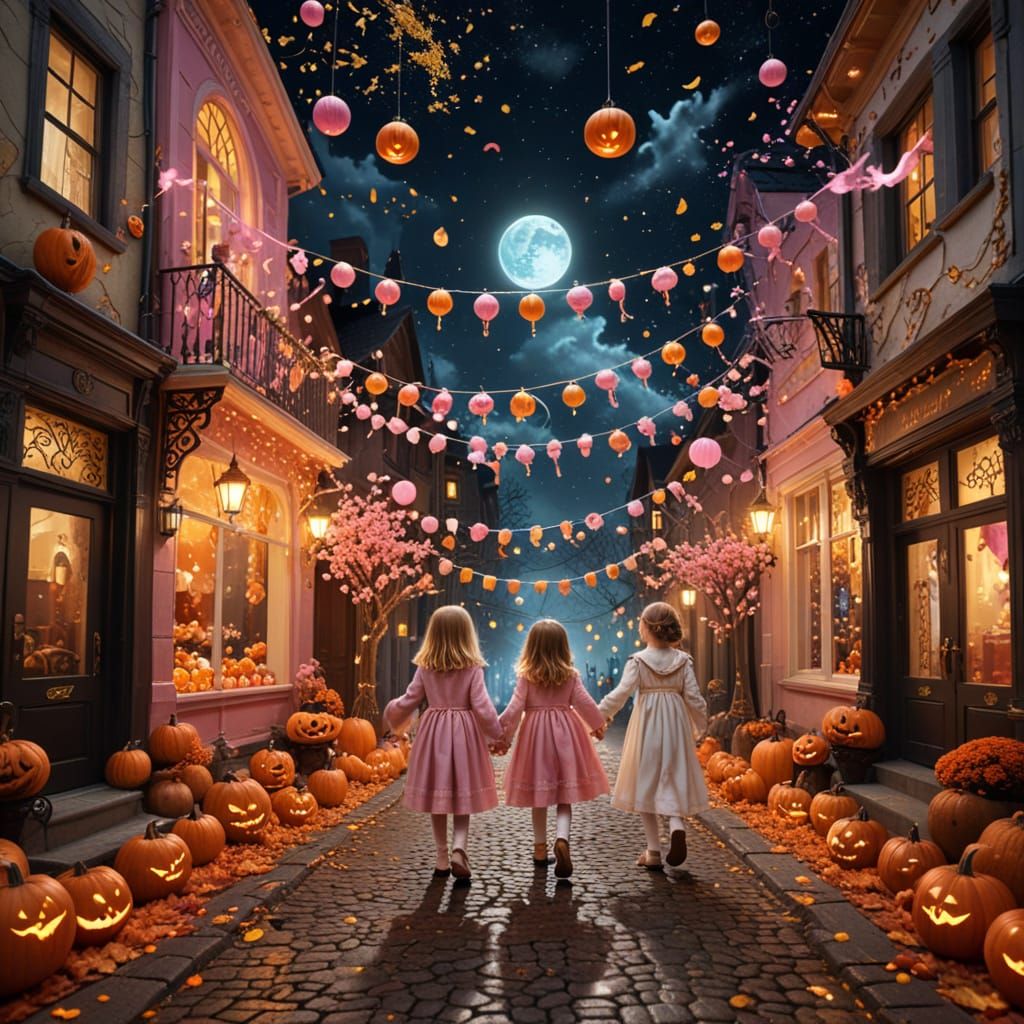 Art Nouveau Halloween Night: Candies, Pumpkins, and Cakes