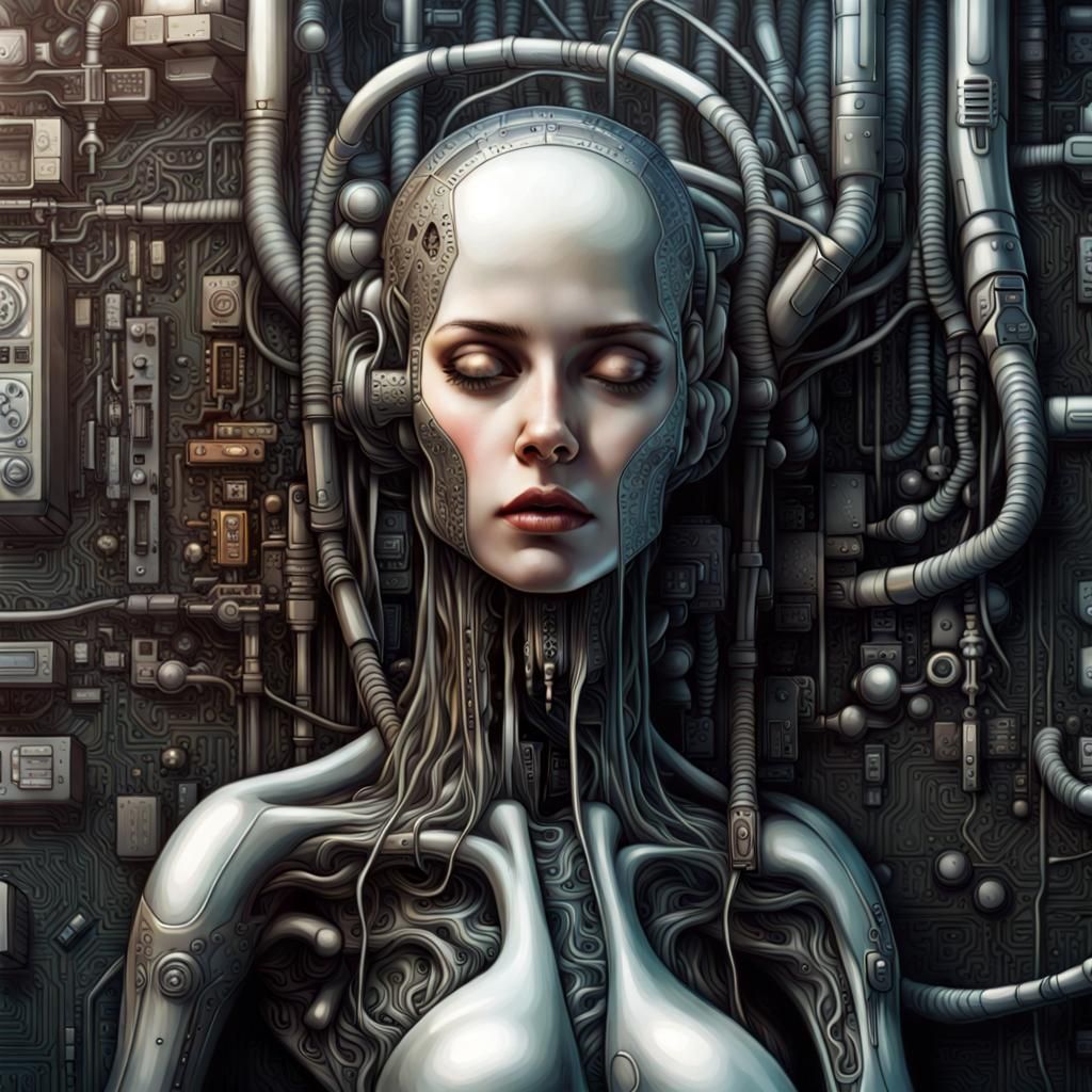 AI Burnout in Psychedelic Techno-Core Style