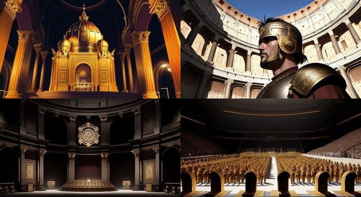 Gladiators Salute Roman Emperor in Ancient Arena