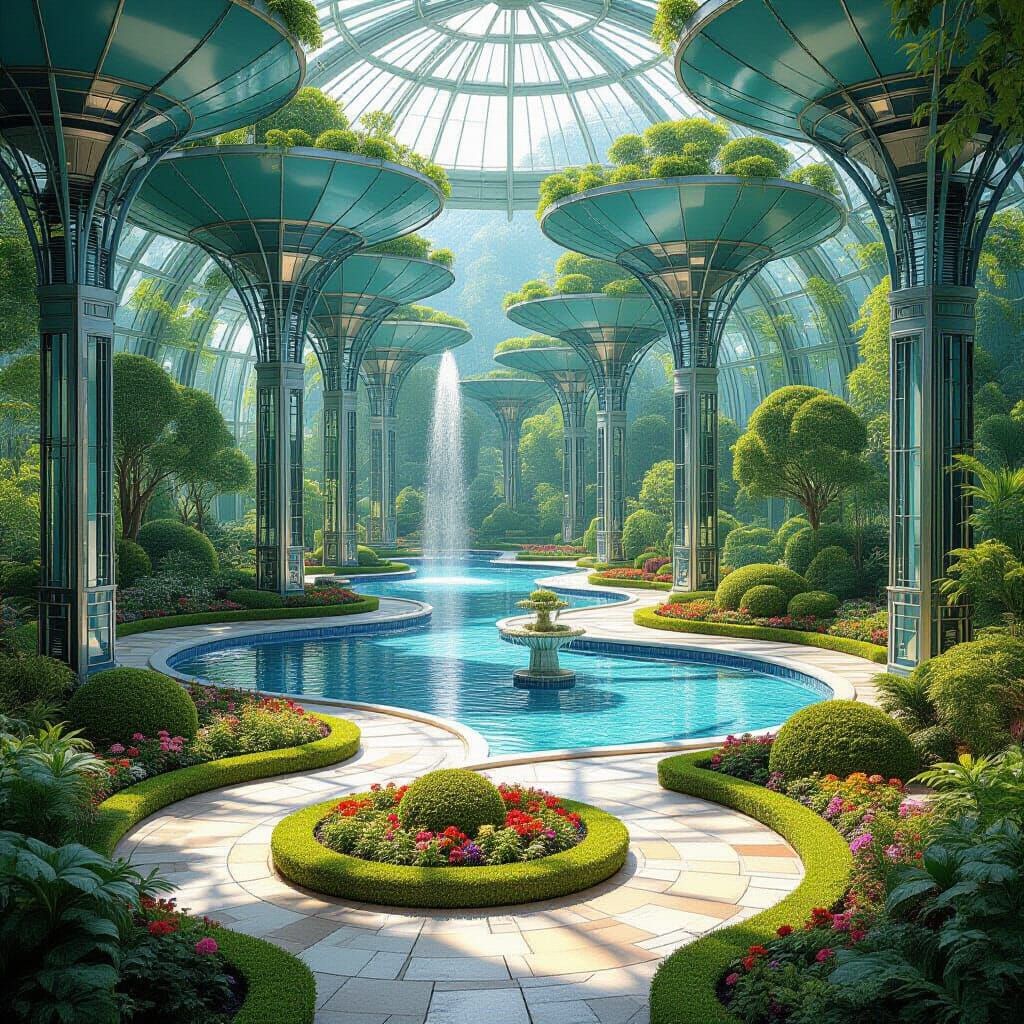 Cybertronian Garden in Art Nouveau and Art Deco Style