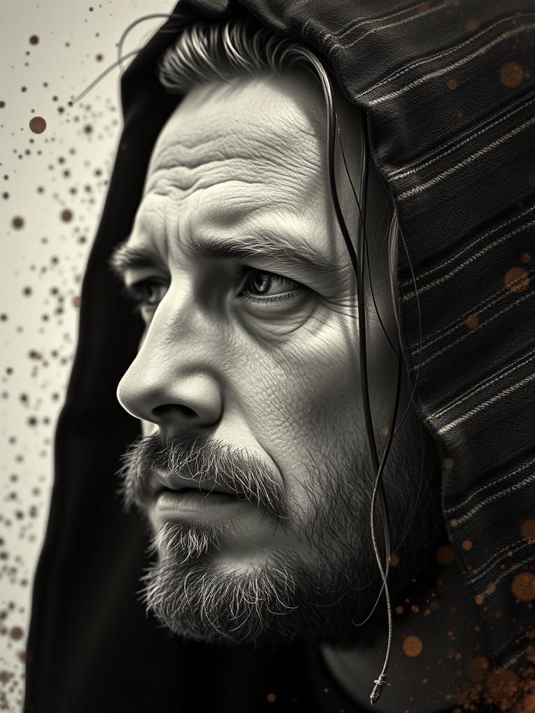 Monochrome Portrait of Jack Keouac in Sepia Tones