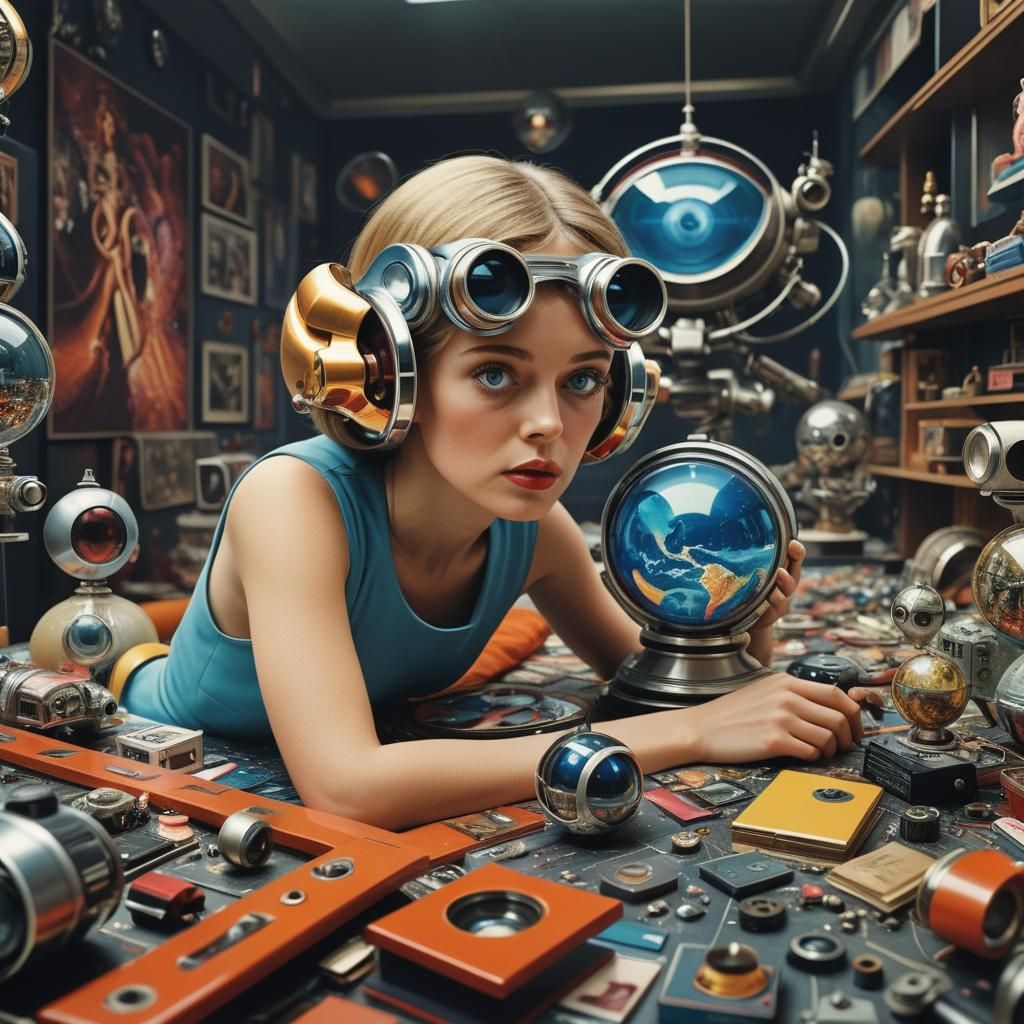 Philosophical Retrofuturistic Movie Poster About Life