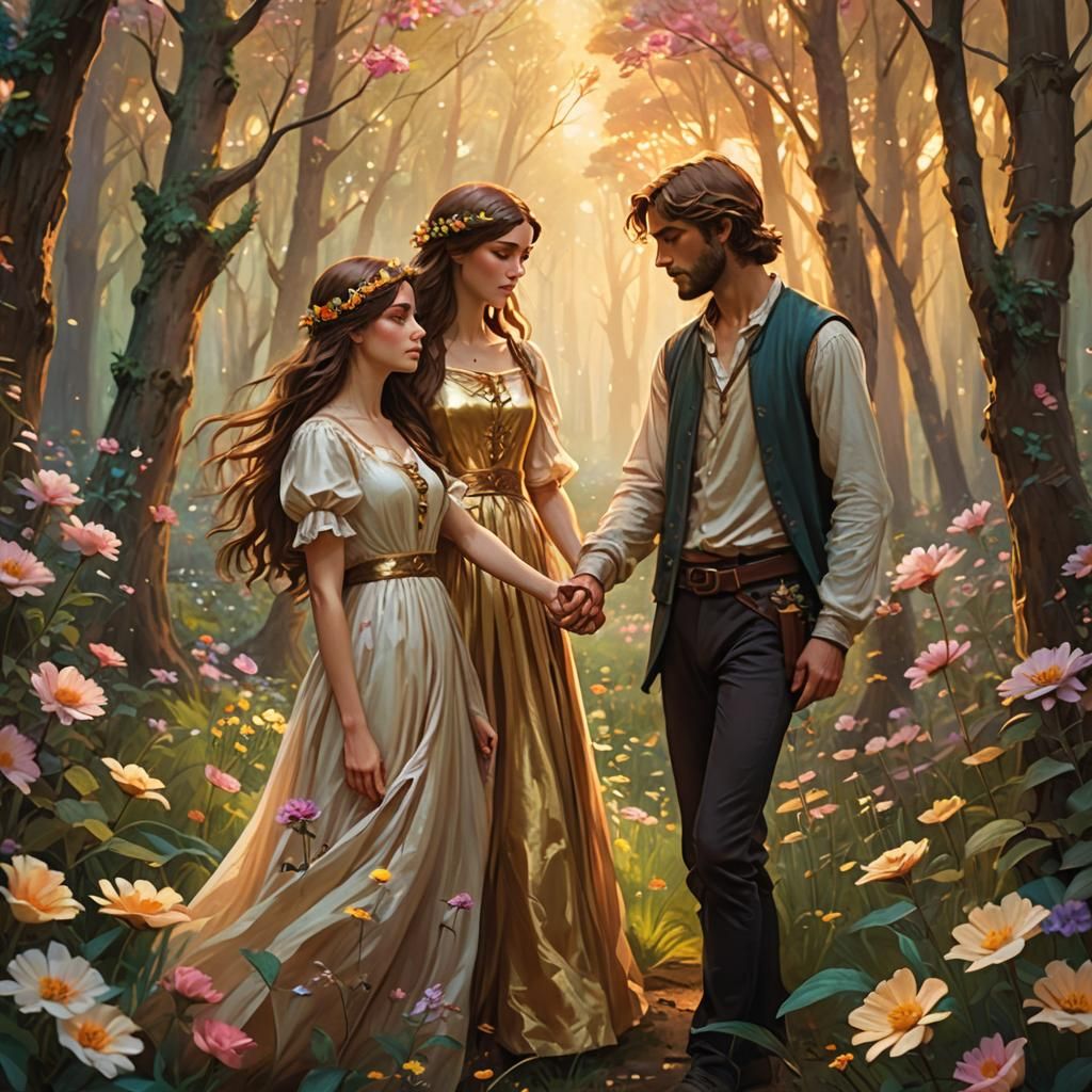 Reincarnated Lovers in Lush Forest: A Romantic Fantasy