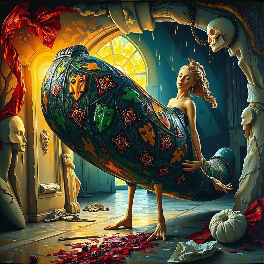 Hyperrealistic Sculpture With Vivid Colors and Dynamic Light...