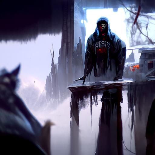 Sinister Hooded Figure in Dark Fantasy Style