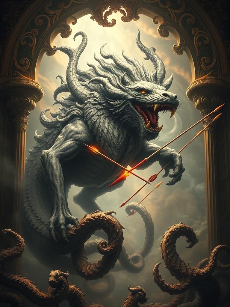 Hercules' Beast: Rococo Art Nouveau Fantasy