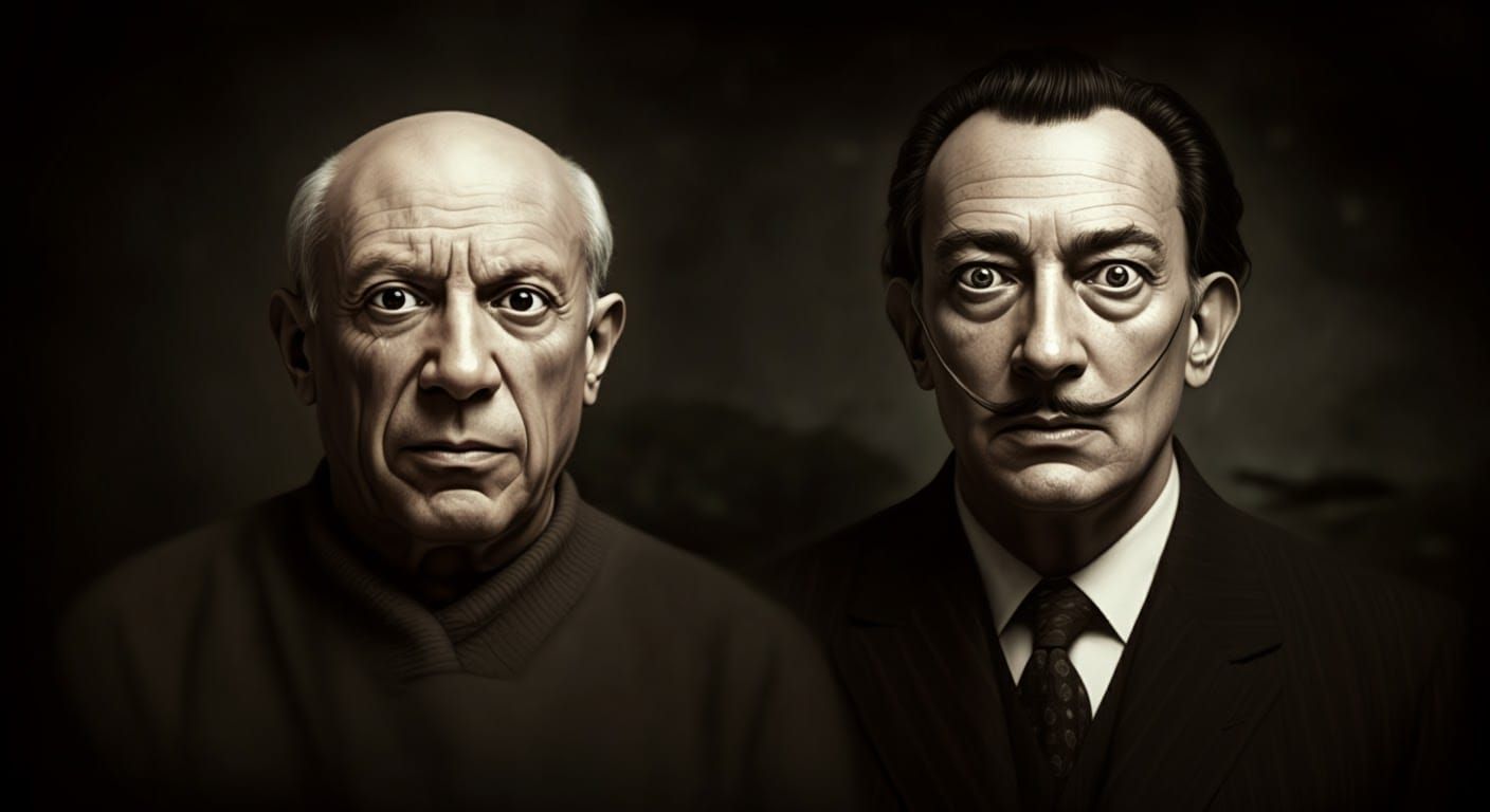 Ethereal Portrait of Two Figures in Surreal Style