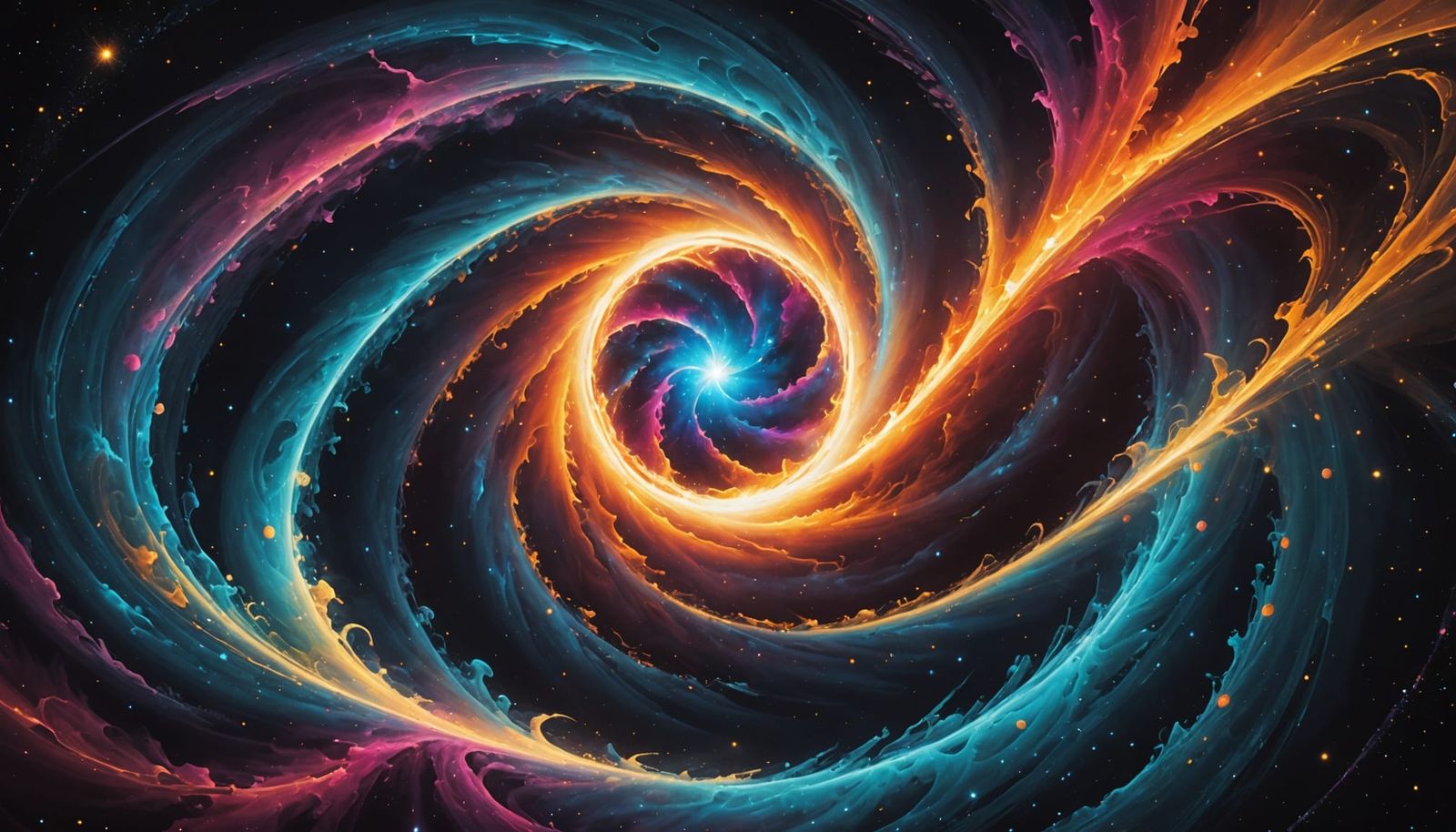 Ethereal Lantern: Cosmic Abstract Expressionism