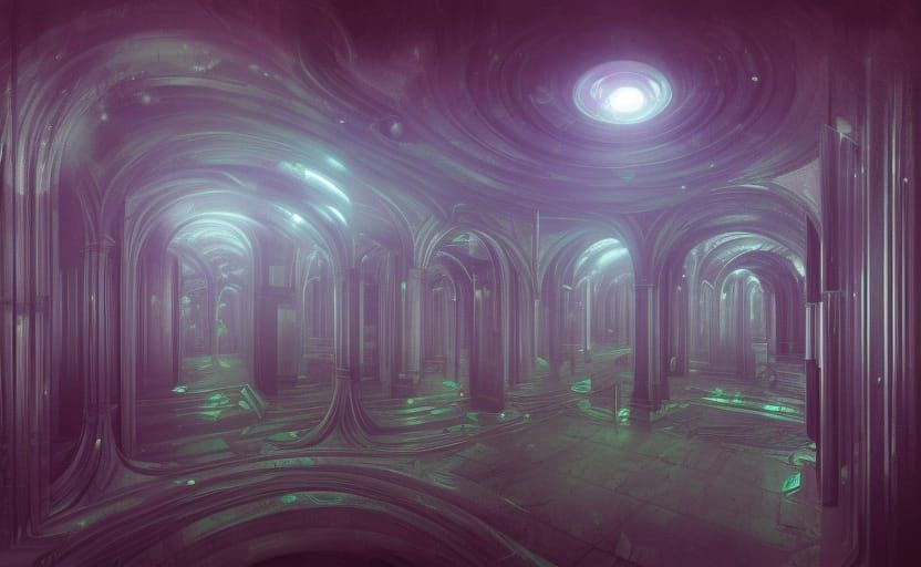 Surreal Hall of Mirrors in Digital Art