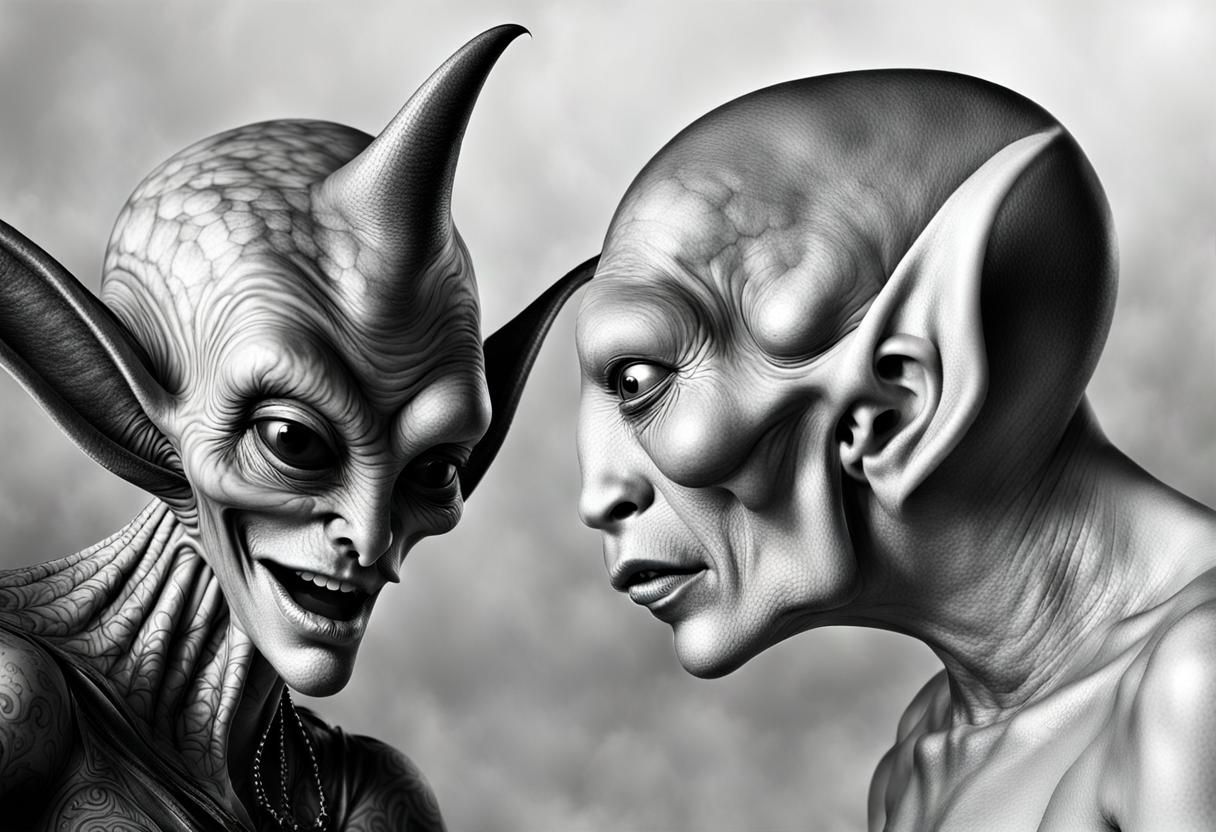 Extravagant Alien Characters in Cosmic Dreamscape