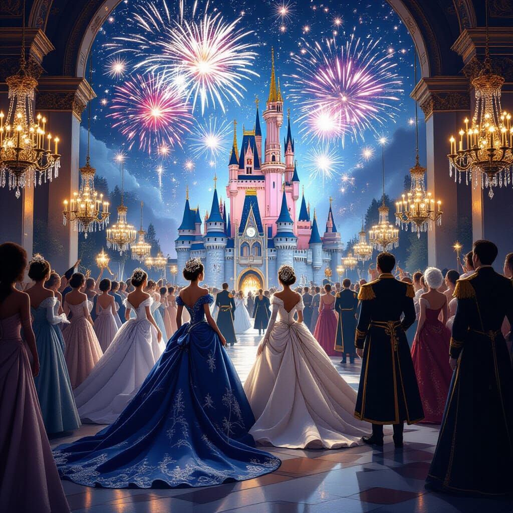 Royal Celebration with Kings and Queens in Fantasy Style