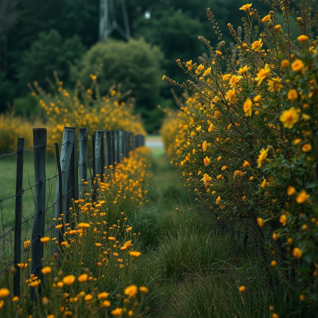 Wild Lilies Blaze in Orchard: Hyperrealistic HDR Image