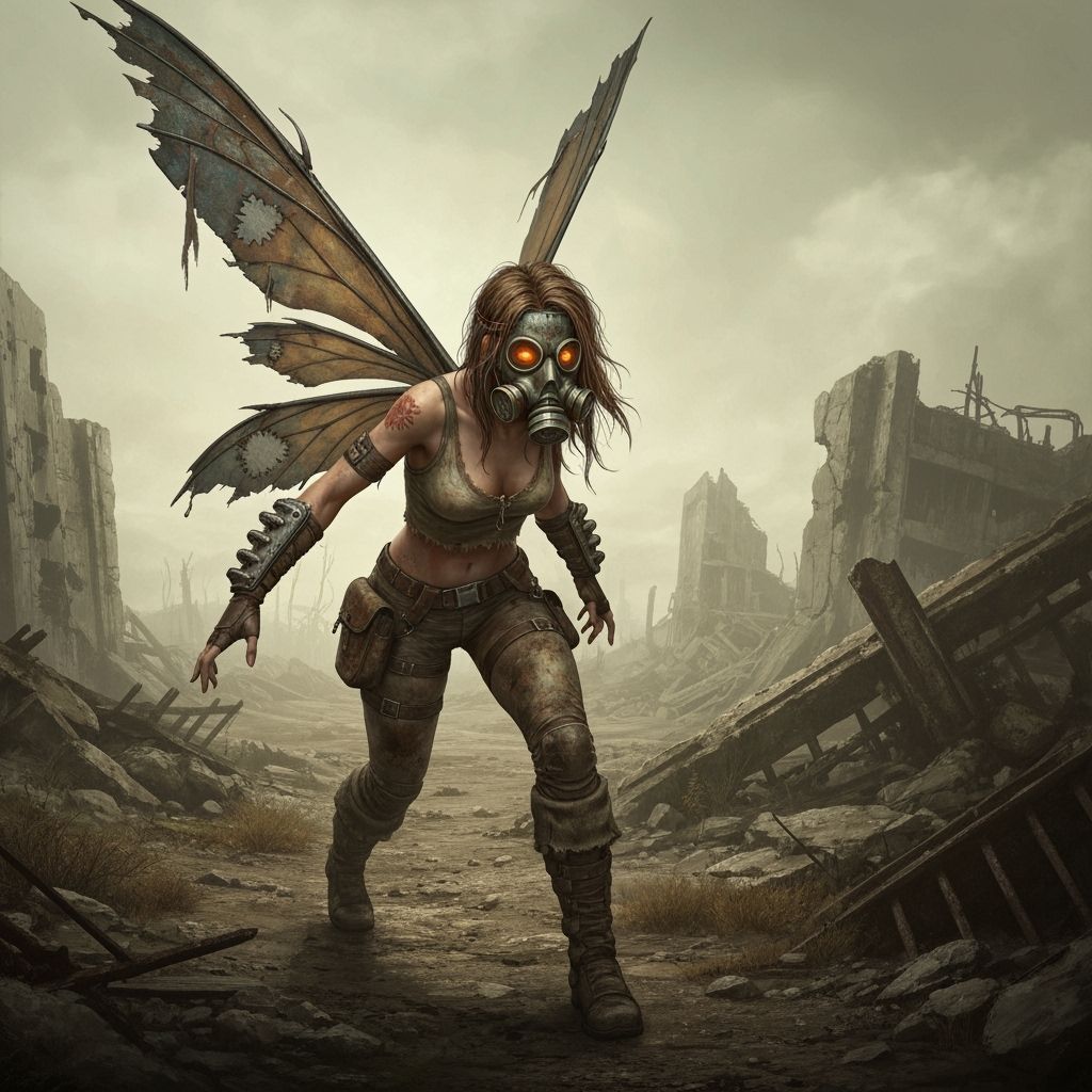 Wasteland Fairy Scavenging in Post-Apocalyptic Ruins