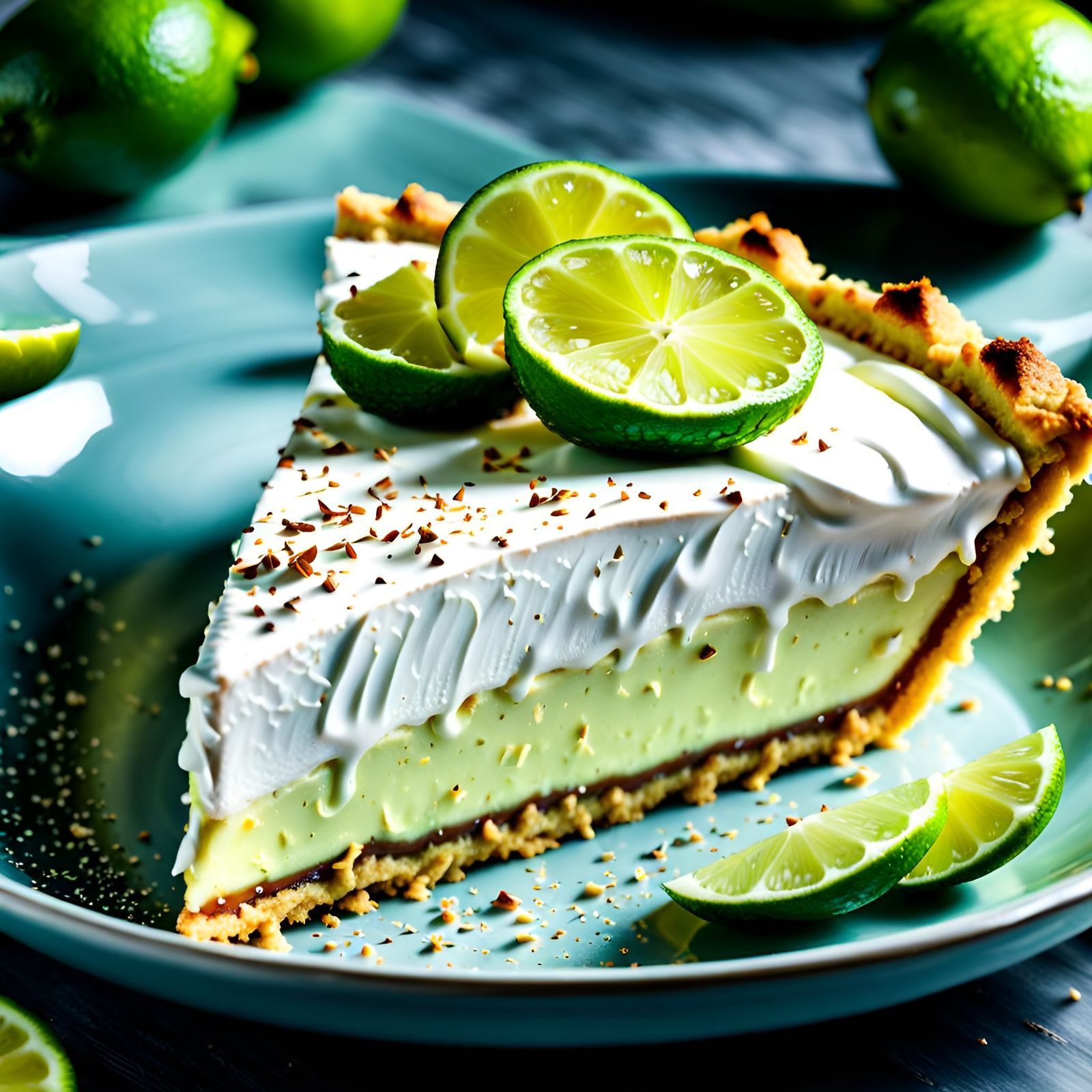 Hyper-Realistic Key Lime Pie Slice
