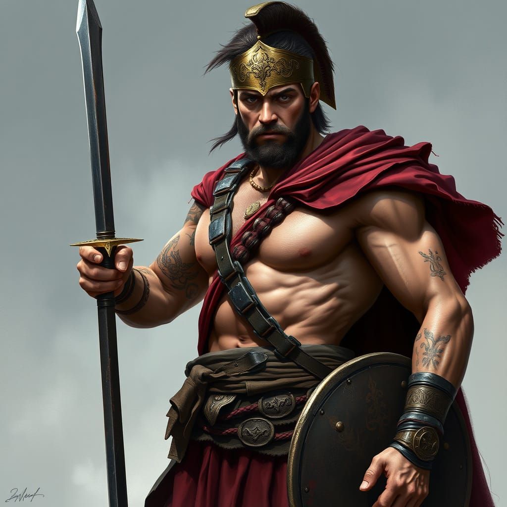 Spartacus, the legendary Thracian warrior from the Maedi tribe in the 1st centur.y A.D.