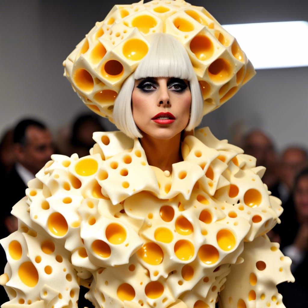 Lady Gaga's Cheese Costume at Balenciaga Fashion Show