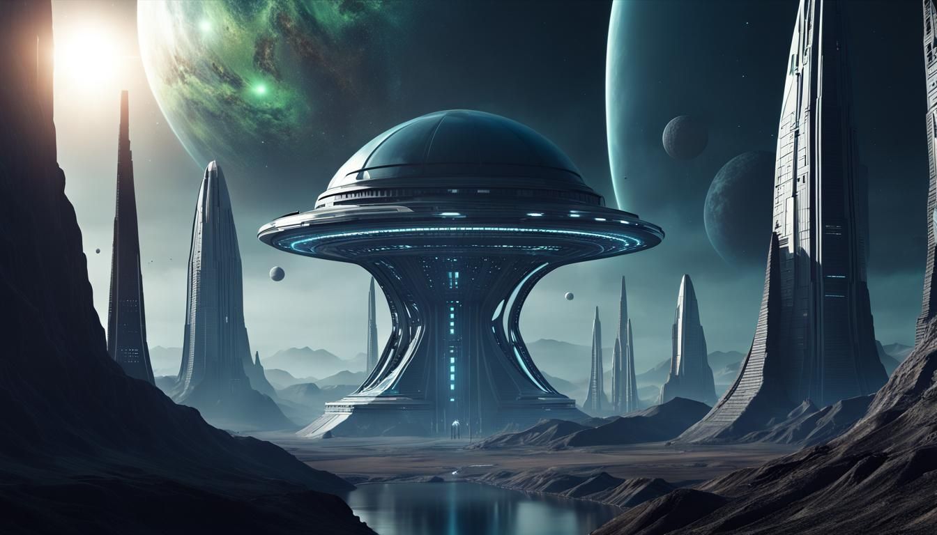 Futuristic Alien World in Dark Fantasy Style