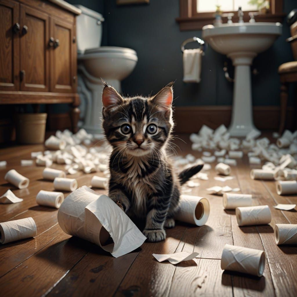 Cute Kitten in Epic Cinematic Digital Art