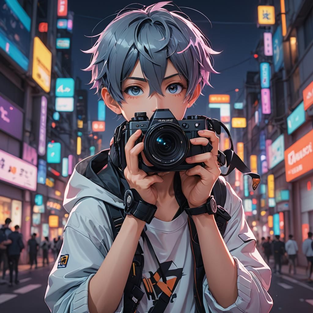 Boy with Camera in 3D Anime Art