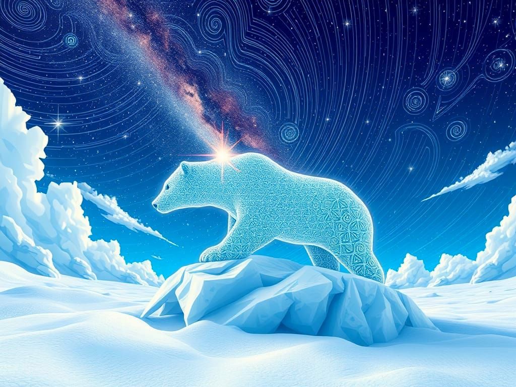 Ursa Major Constellation in Abstract Vector Style