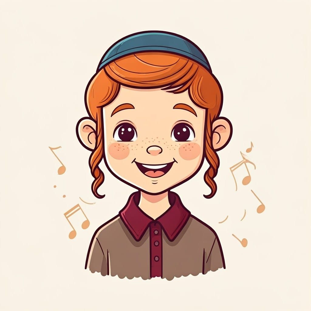 Haredi Jewish Boy in Joyful Musical Scene