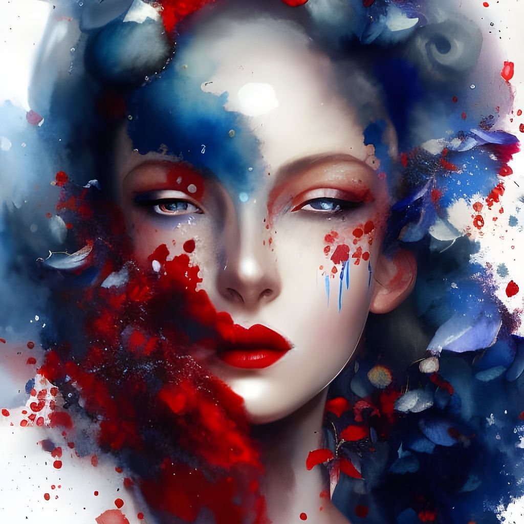 Stunning Beauty in Watercolor Style Painting