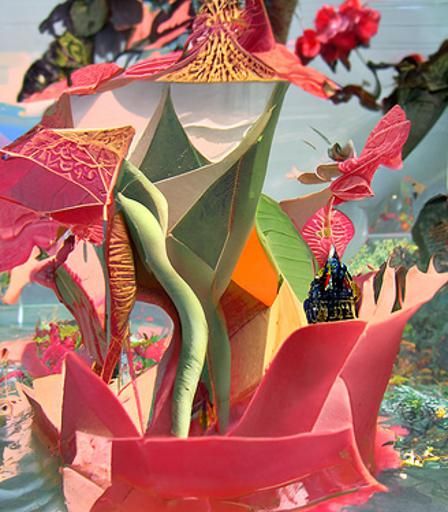 Surreal Paper Alice in Wonderland Landscape