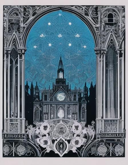 Hallucinatory Baroque Tower in Psychedelic Style